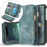 CaseMe Vintage Wallet Case iPhone XS Max - Blauw