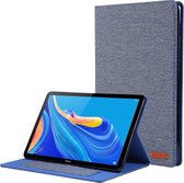 Tablet hoes geschikt voor Huawei MediaPad M6 10.8 inch Book Case met Soft TPU houder - Blauw