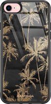iPhone 8/7 hoesje glass - Palmbomen | Apple iPhone 8 case | Hardcase backcover zwart