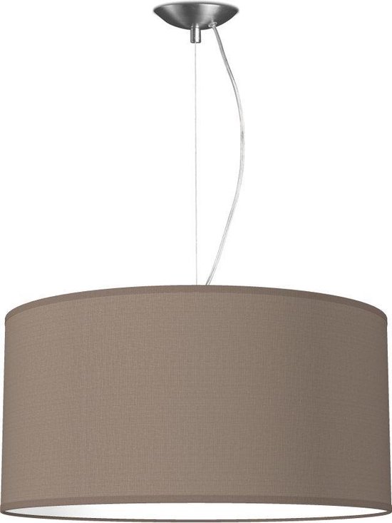 Home Sweet Home hanglamp Bling - verlichtingspendel Deluxe inclusief lampenkap - lampenkap 50/50/25cm - pendel lengte 100 cm - geschikt voor E27 LED lamp - taupe