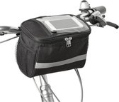 Fietstas met koelvak koeltas zwart/grijs 4 liter - Stuurtas voor de fiets met koeltas - Fietstas koeltas voor onderweg