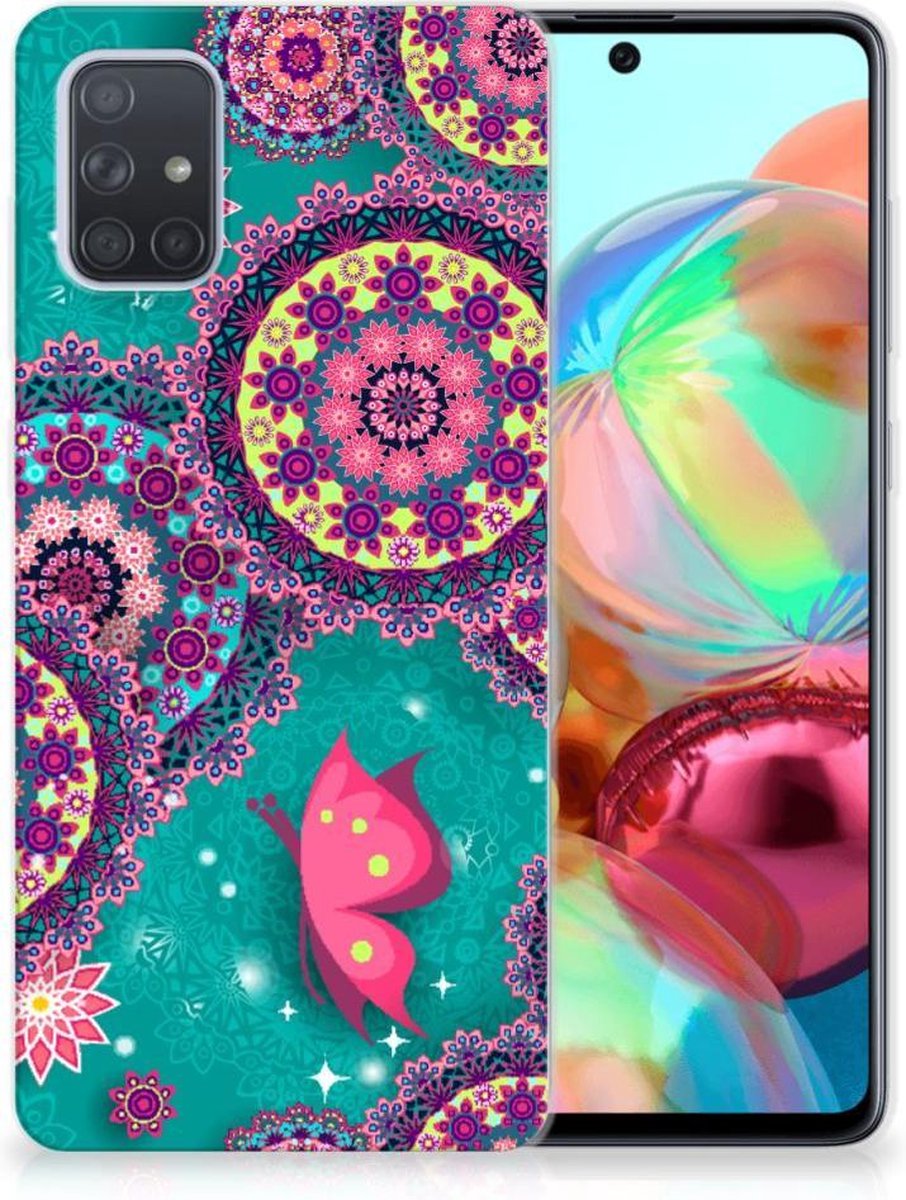 Samsung Galaxy A71 Hoesje maken Cirkels en Vlinders