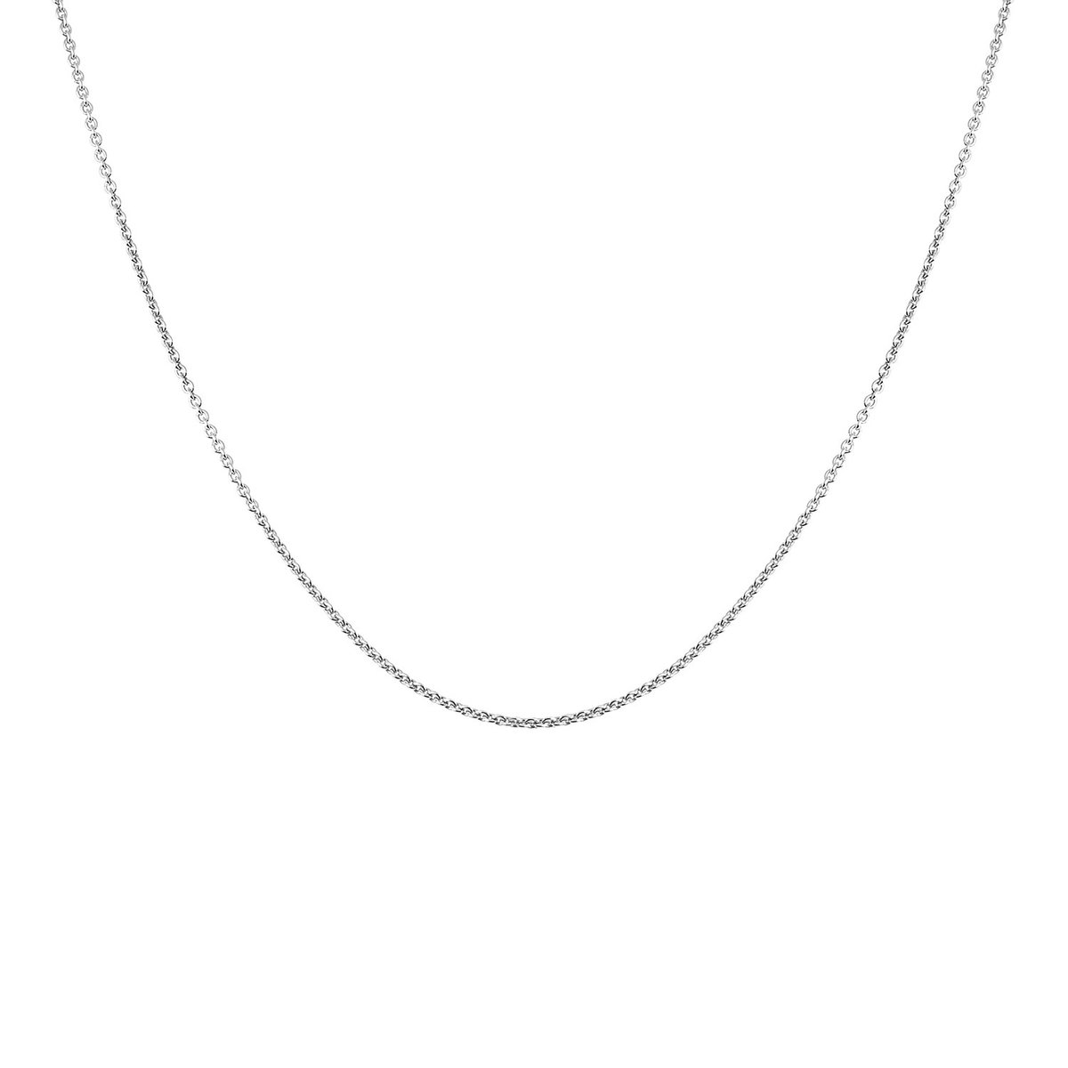 Lucardi Dames Ketting schakel - Echt Zilver - Ketting - Cadeau - 50 cm - Zilverkleurig