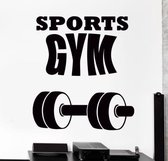 3D Sticker Decoratie Gym Center Muursticker Interieur Fitness Bodybuilding Dumbell Barbell Gym Vinyl Decal Sport Muurkunst Muurschildering Papier - Red