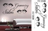 3D Sticker Decoratie Petshop Verzorgingsalon Muursticker Hond in bad nemen Afneembaar Vinyl Art Kat Decals Home Decor - Salon7 / Large