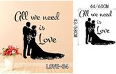 3D Sticker Decoratie Liefde Slaapkamer Muurstickers Decor Infinity Symbool Woord Liefde Familie Liefde Nooit citaat Vinyl Art Muursticker Decals Decoratie - LOVE34 / Small