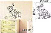3D Sticker Decoratie Geometrische dieren Vinyl muurstickers Home Decor voor wanddecoratie Een verscheidenheid aan kleuren om uit te kiezen Kinder muurstickers - GEO12 / Large