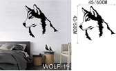 3D Sticker Decoratie Huilende Wolf Hond Vinyl Decor Sticker Muursticker Sticker Hond Wolf Muurschilderingen Muuraffiche Papier Home Decor - WOLF19 / Large