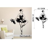 3D Sticker Decoratie Dansend Ballet Meisjes Schets Muurstickers Voor Woonkamer Slaapkamer Badkamer Decoracion Kinderen Kinderkamer Wallpapers Home Decor - Ballet6 / L