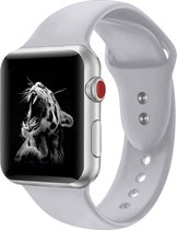 Shop4 - Bandje voor Apple Watch 4 44mm - Large Siliconen Grijs