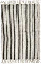 Vloerkleed Stripes - Zwart/Wit - 250x200cm - Nordal