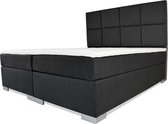Boxspring Florence - Vaste luxe box - Pocketvering matras + Topper - 160 x 200 - 8 vakken - Antraciet - L poten