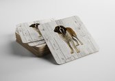 Hond Sint Bernard (langhaar) | Houten Onderzetters 6 Stuks