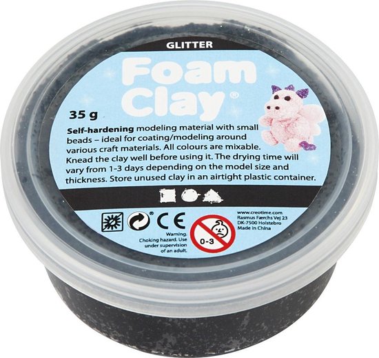 Creativ Company Foam Clay Boetseerklei Zwart 35 g 1 stuk(s)