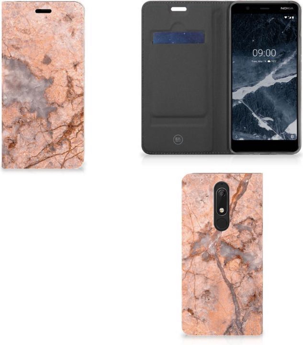 Nokia 5.1 (2018) Standcase Marmer Oranje