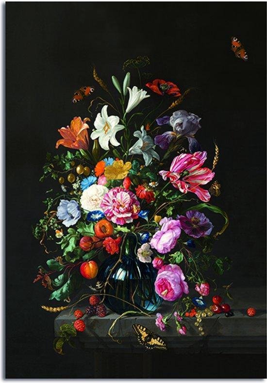 Schilderij op Canvas | Vaas met bloemen Jan Davids de Heem | 100 x 150 cm | Schurk Design