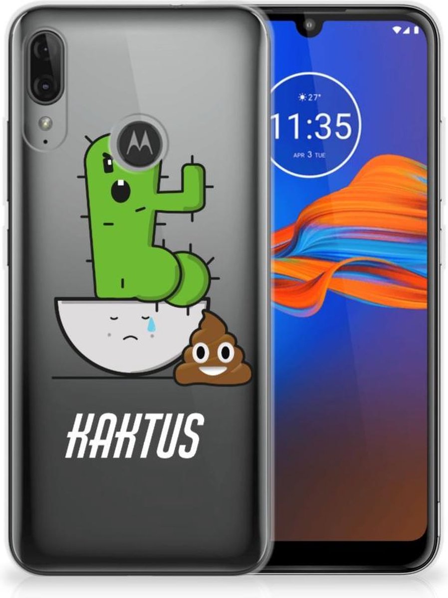 Motorola Moto E6 Plus Telefoonhoesje met Naam Cactus Poo