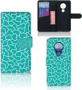 Tenphone Etui Coque pour Nokia 7.2 | Nokia 6.2 Portefeuille Cracks Blue