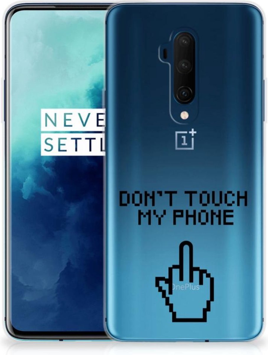 OnePlus 7T Pro Silicone-hoesje Finger Don't Touch My Phone
