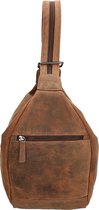 Old West Temple Leren Rugtas - Bruin