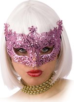 Carnival Toys Verkleedmasker Glitter Dames Roze One-size