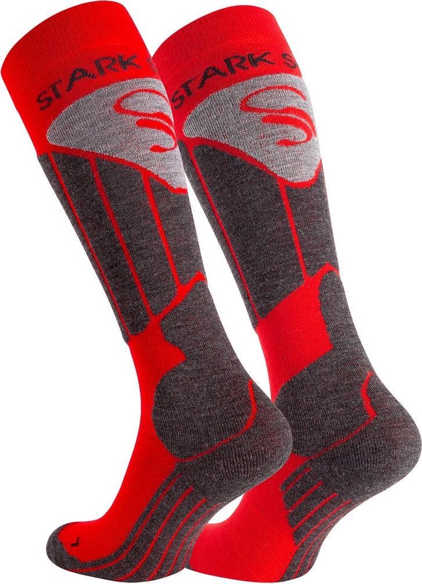 STARK SOUL | Performance Ski Socks | Skisokken | Warme sokken | Skieen | Wol | Lang | 39-42 | Rood