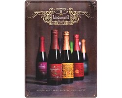 Lindemans Lambic Beers   Metalen wandbord in reliëf 30 x 40 cm.