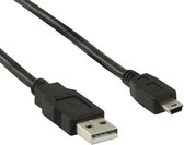 USB-A naar Mini USB-B Kabel - USB 2.0 - 0,3 meter - Zwart