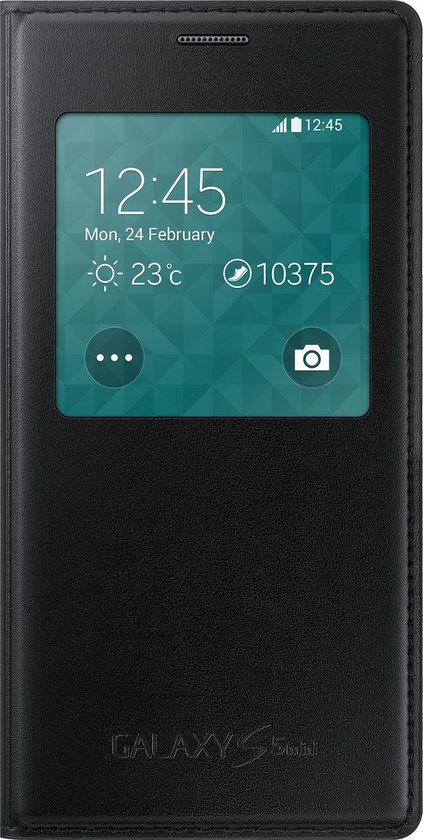Samsung S View Cover Leder voor Samsung Galaxy S5 Mini - Zwart