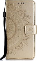 Shop4 - Huawei P30 Lite (new edition) Hoesje - Wallet Case Mandala Patroon Goud