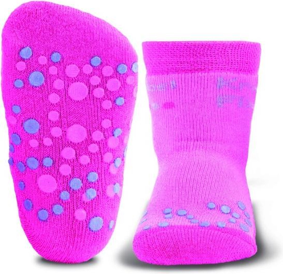 Anti-slip sokken krabbelfix fuchsia - maat 16/17 | bol.com