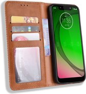 Motorola Moto G7 Play Vintage Portemonnee Hoesje Bruin