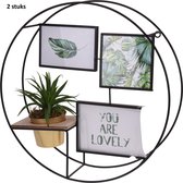 4goodz Svelvik Rond wandrek met fotolijstjes - 43x43x12cm