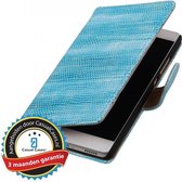 Bookwallet lizard lichtblauw hoes Huawei P9