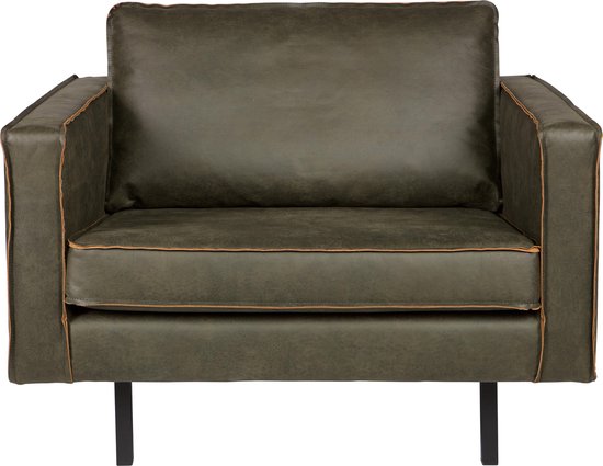 BePureHome Rodeo Fauteuil - Recycle Leer - Army - 85x105x86 | bol.com