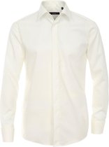 CASA MODA comfort fit overhemd (verborgen knopen) - popeline - beige - Strijkvriendelijk - Boordmaat: 49