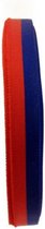 Medaille lint rood/blauw 25 meter op rol 10 mm