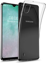 Samsung Galaxy A10Hoesje Transparant + Glazen screenprotector - van Bixb