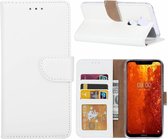 Samsung Galaxy A7 2018 Wit telefoon hoesje met pasjeshouder TPU Lederen Hoesje - van Bixb