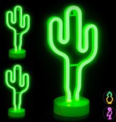 Relaxdays 3x neonlamp led - cactus - nachtlampje - neon tafellamp - neon lamp - decoratie