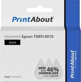 PrintAbout huismerk Inktcartridge T08914010 Zwart geschikt voor Epson