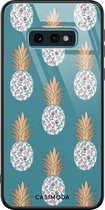 Samsung S10e hoesje glass - Ananas print | Samsung Galaxy S10e case | Hardcase backcover zwart