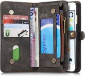 Caseme splitlederen iPhone 6 Plus 6s Plus Wallet Bookcase Hoesje Portemonnee - Grijs