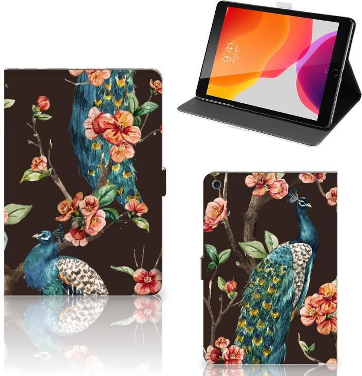 iPad 10.2 2019 | iPad 10.2 2020 | 10.2 2021 Flip Case Pauw met Bloemen