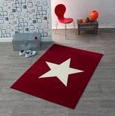 Modern vloerkleed Ster - rood/creme 140x200 cm