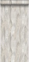 Origin Wallcoverings eco texture vlies behang bladeren warm grijs - 347372 - 53 cm x 10,05 m