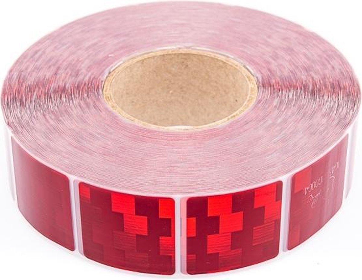 50 meter reflecterende tape voor zachte ondergrond - rood