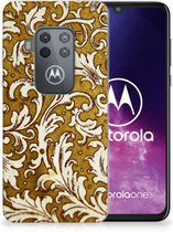 Motorola One Zoom Siliconen Hoesje Barok Goud