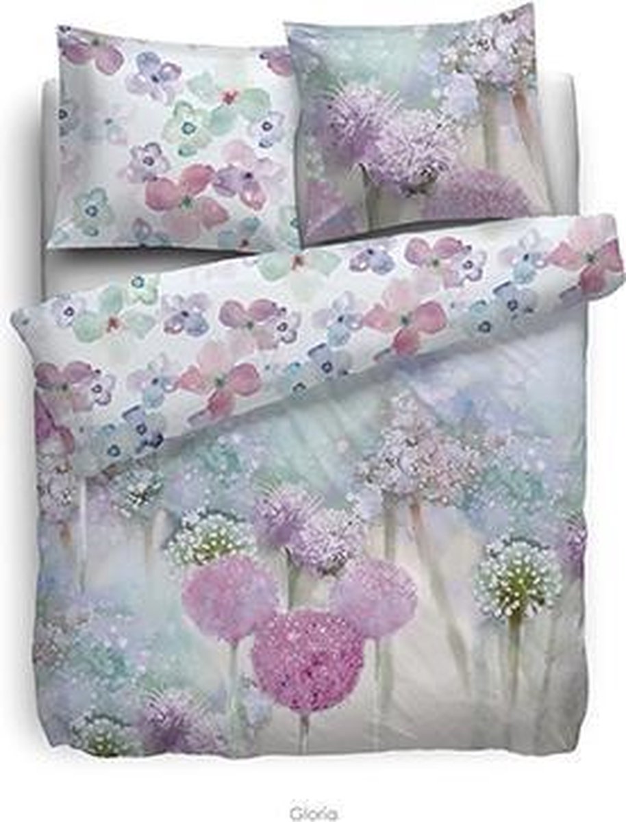 Heckettlane HnL Living Gloria - Dekbedovertrek - Katoensatijn - Litsjumeaux extra breed - 260 x 200/220 - Multi