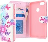 Huawei Y6 Pro 2017 Bookcase hoesje - CaseBoutique - Vlinders Vlinder print - Kunstleer